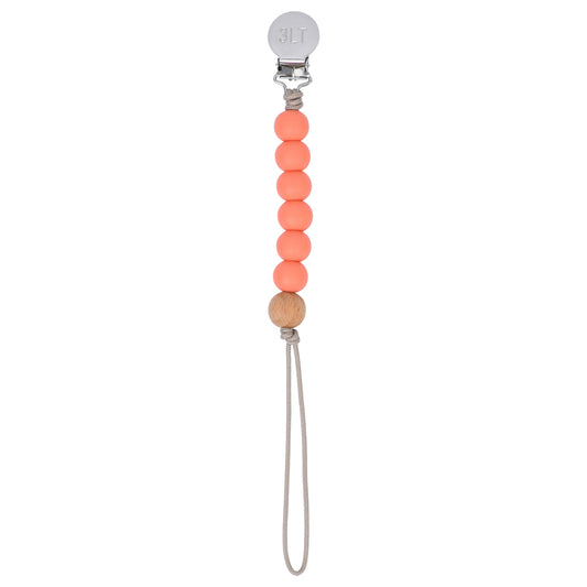 Light Coral Pacifier Clip