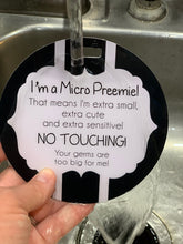 Load image into Gallery viewer, Micro Preemie No Touching Car Seat Tag