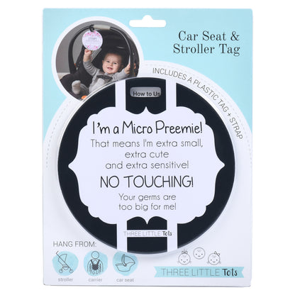 Micro Preemie No Touching Car Seat Tag
