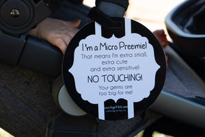 Micro Preemie Gift No Touching Car Seat Sign