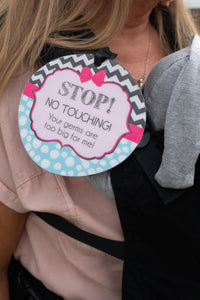Stop No Touching Girl Zig Zag Tag